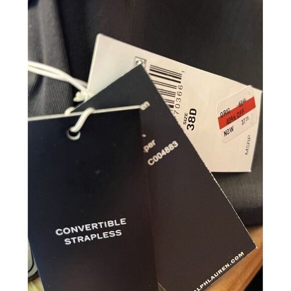 Lauren Ralph Lauren Black 38D Luxe Smoothing Convertible Bra Removable NWT - Picture 5 of 6